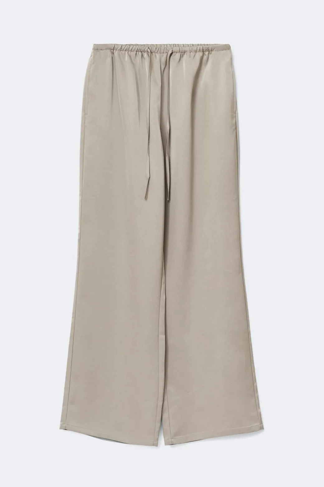 Drawstring satin trousers