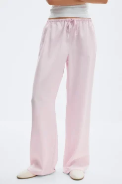 Drawstring satin trousers