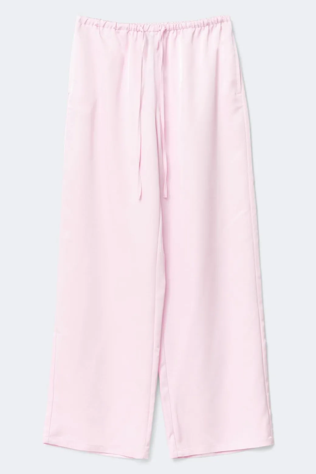 Drawstring satin trousers