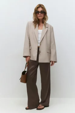 Drawstring satin trousers