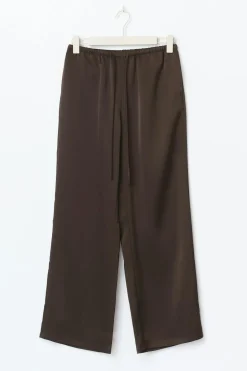 Drawstring satin trousers