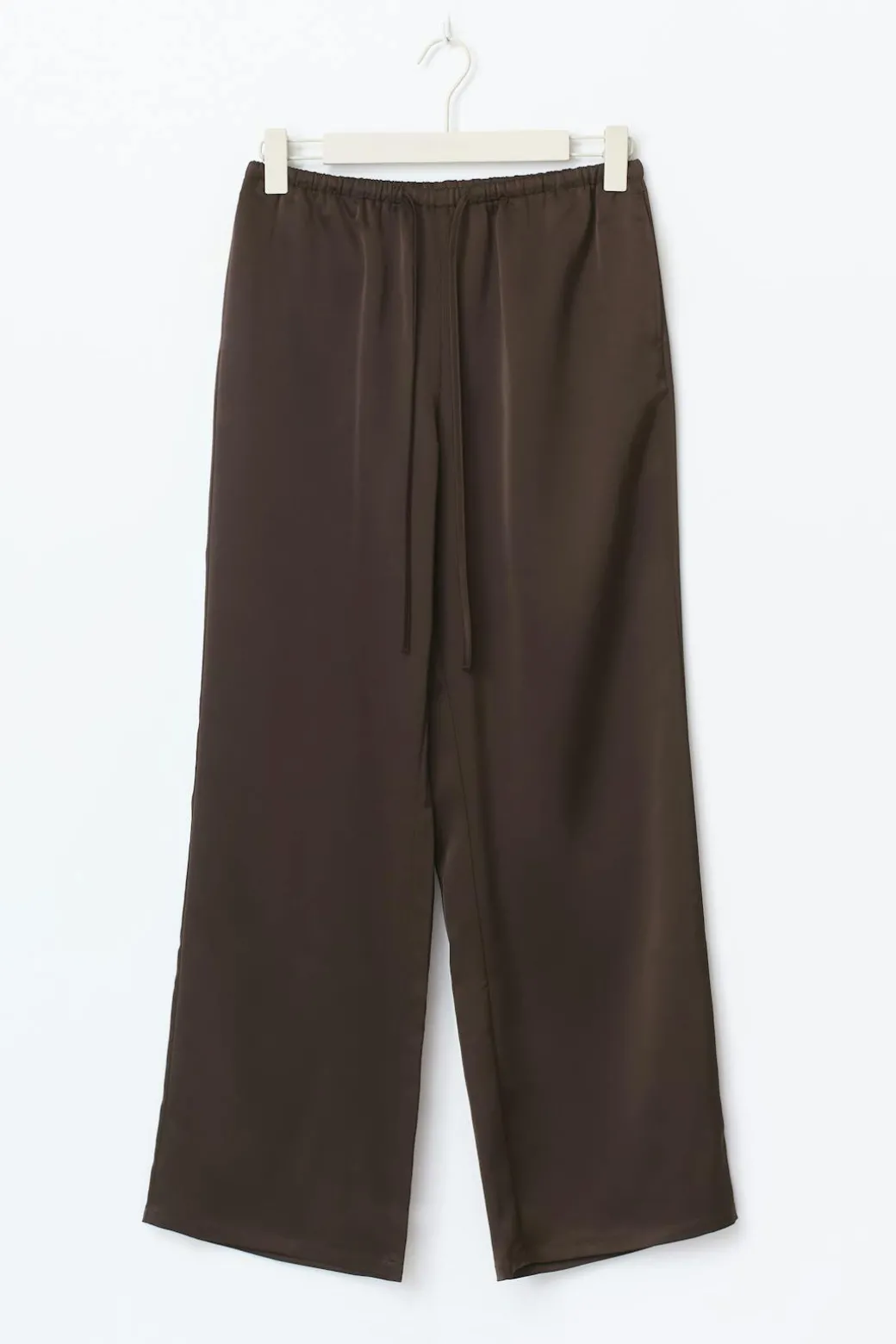 Drawstring satin trousers