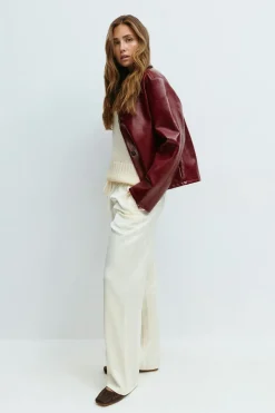 Drawstring satin trousers