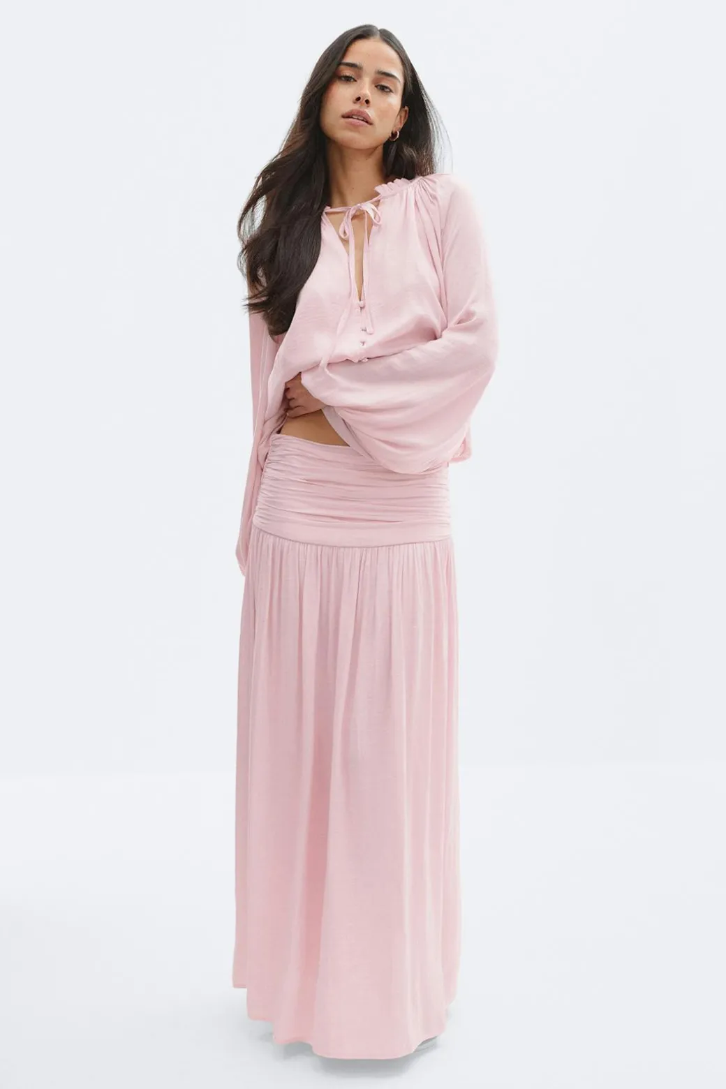 Dropped waist skirt