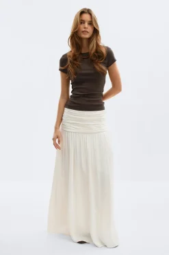 Dropped waist skirt