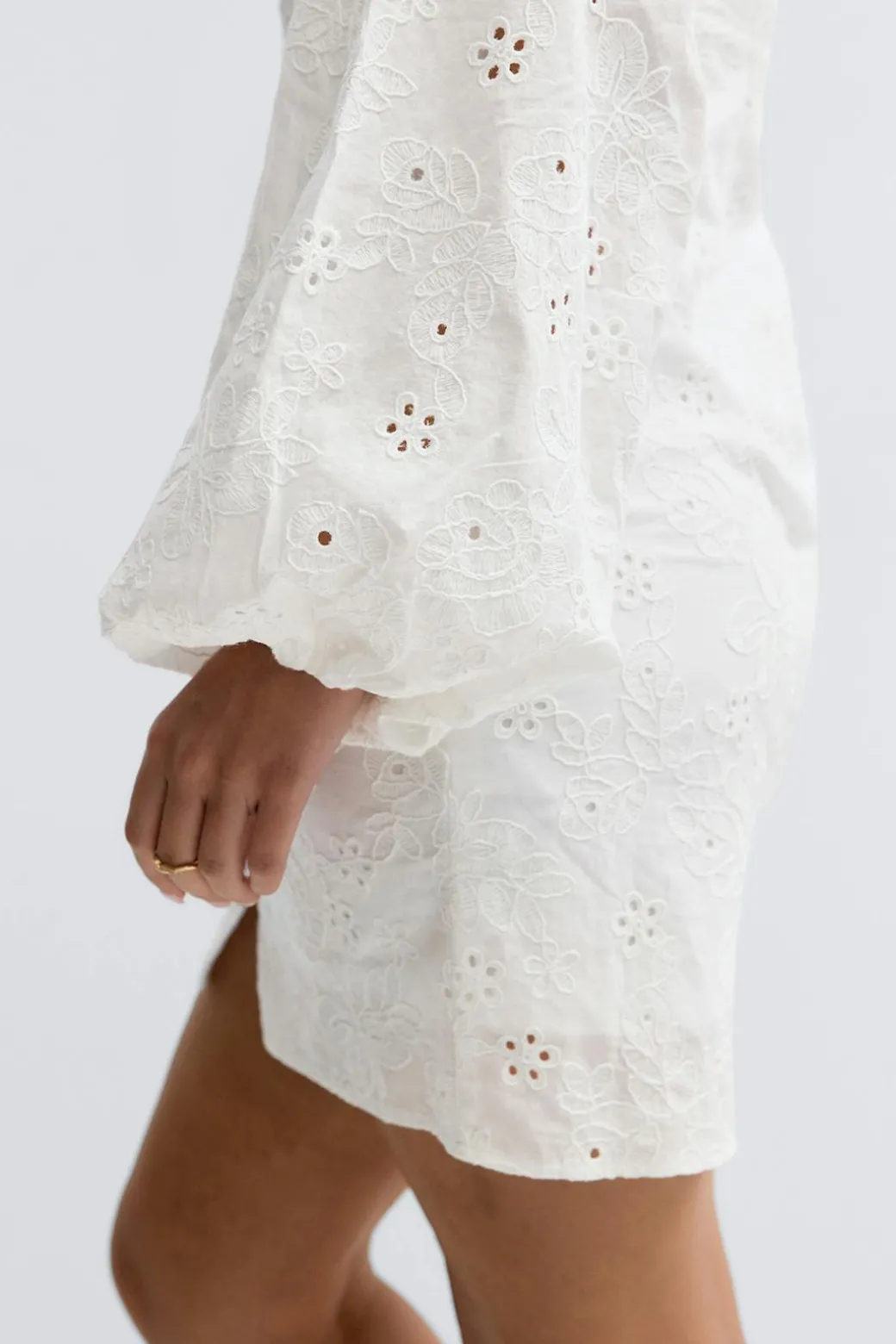 Embroidered mini dress