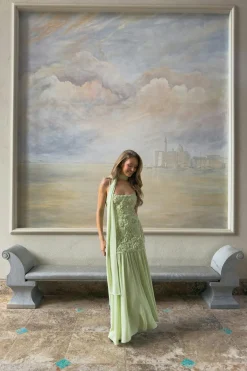 Embroidery maxi dress