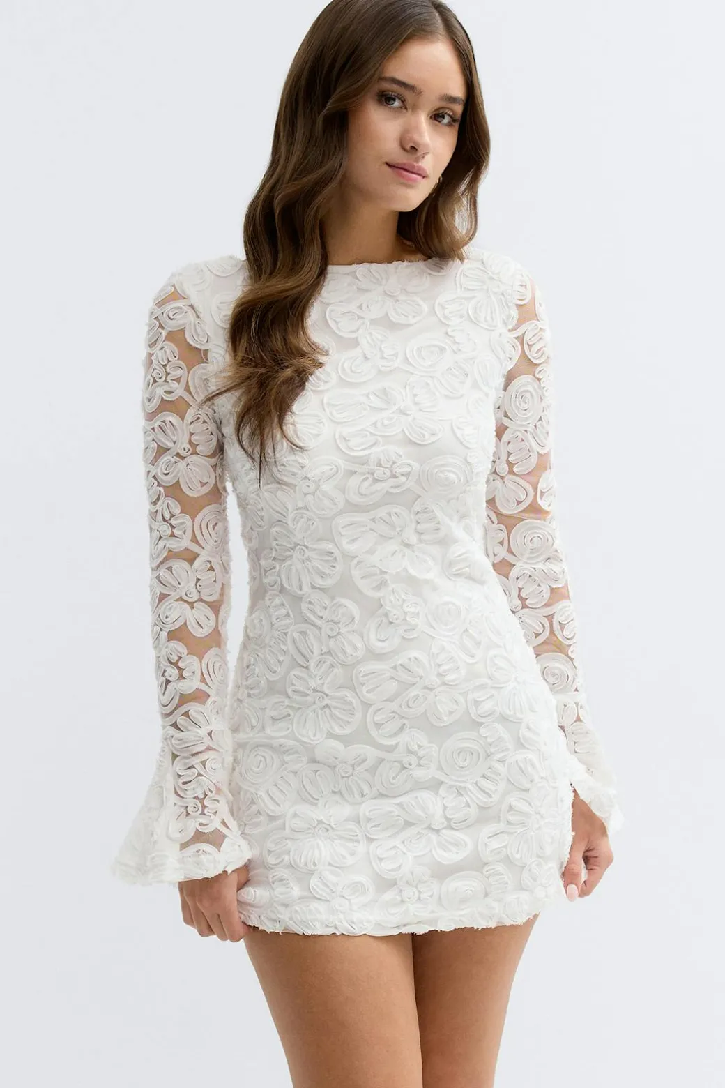 Embroidery mini dress