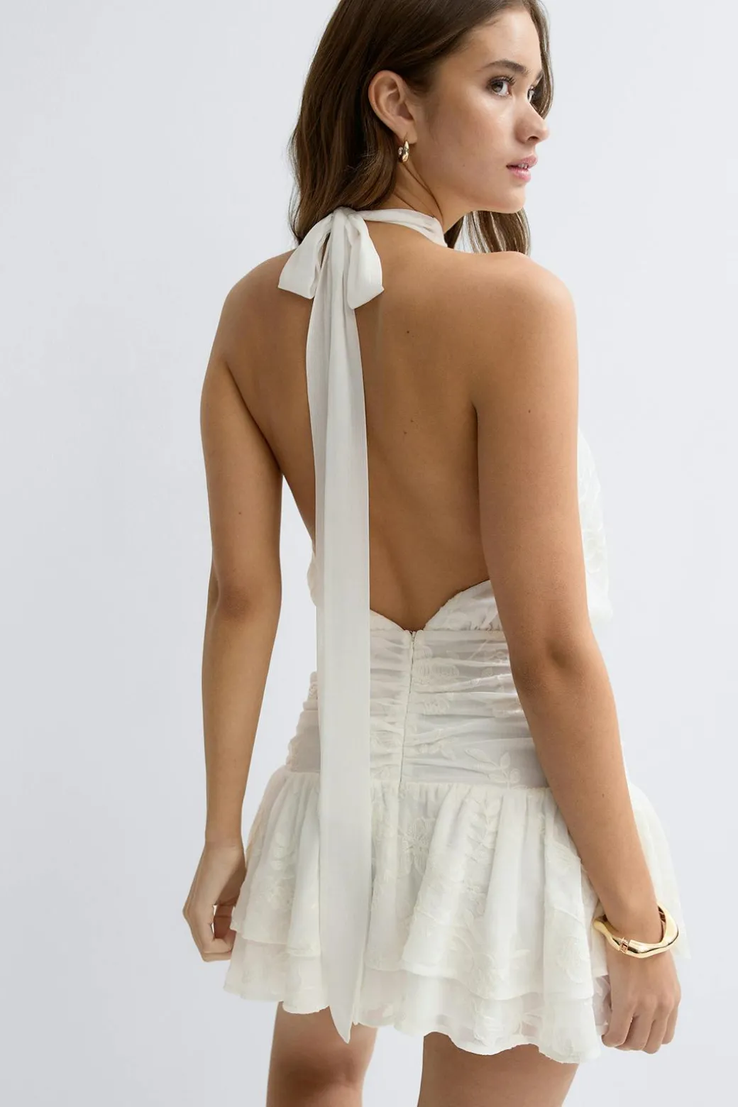Embroidery mini dress