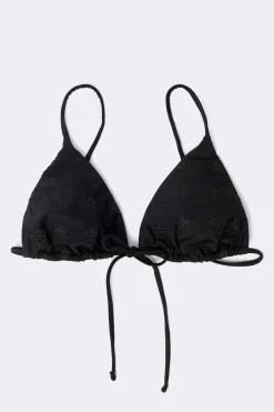 Embroidery triangle bikini top