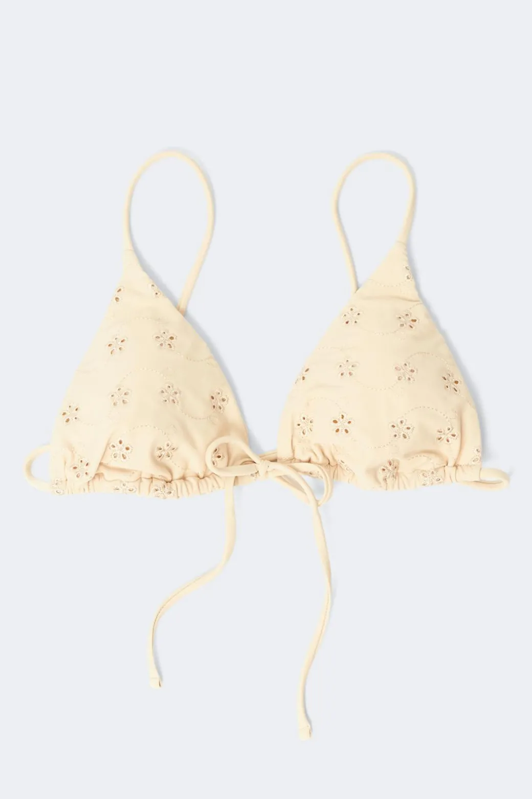 Embroidery triangle bikini top