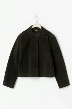 Faux suede short jacket