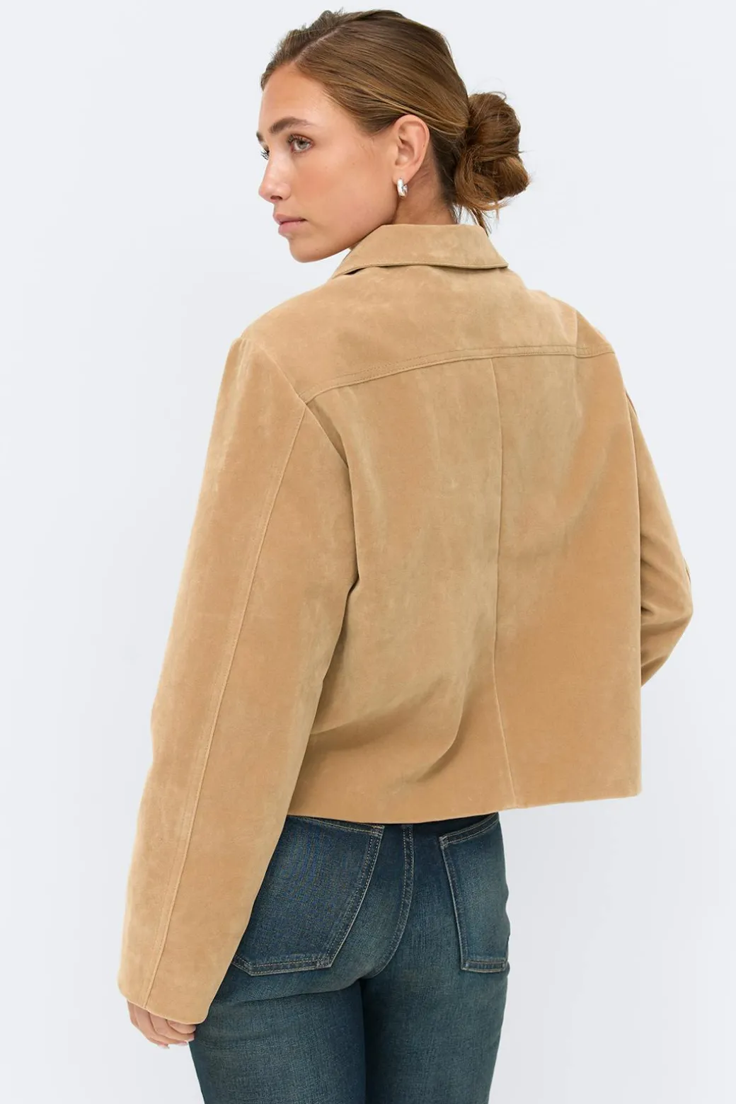 Faux suede short jacket