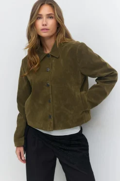Faux suede short jacket