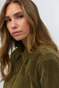 Faux suede short jacket