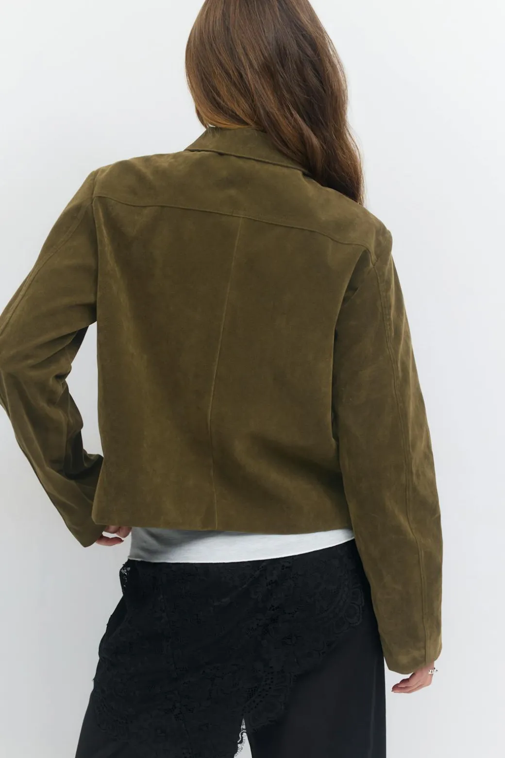 Faux suede short jacket