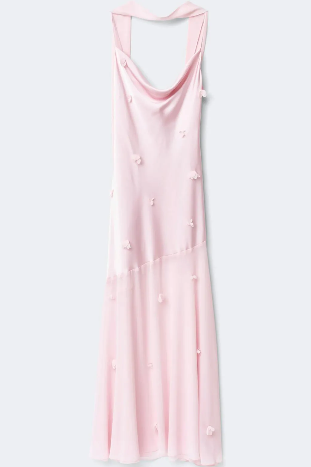 Floral maxi cowlneck dress