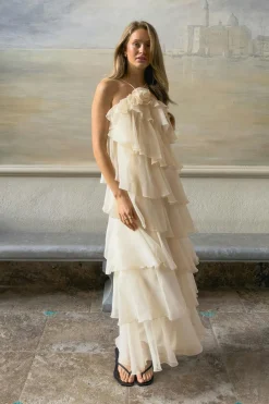 Frill maxi dress
