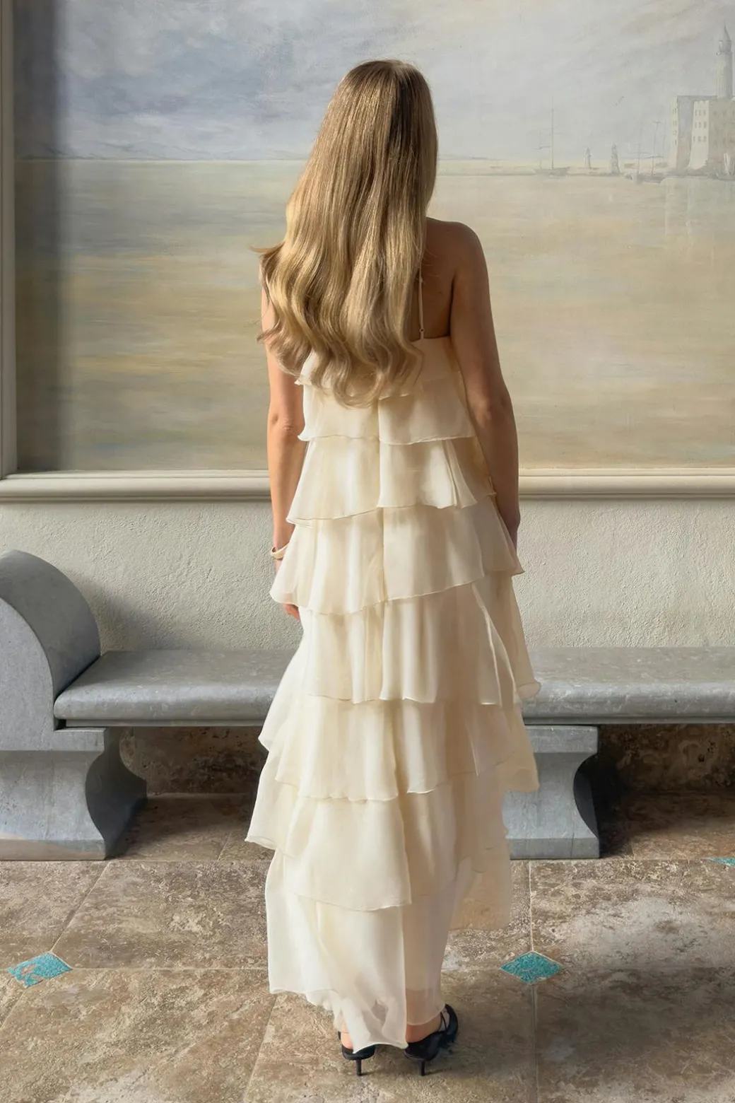 Frill maxi dress