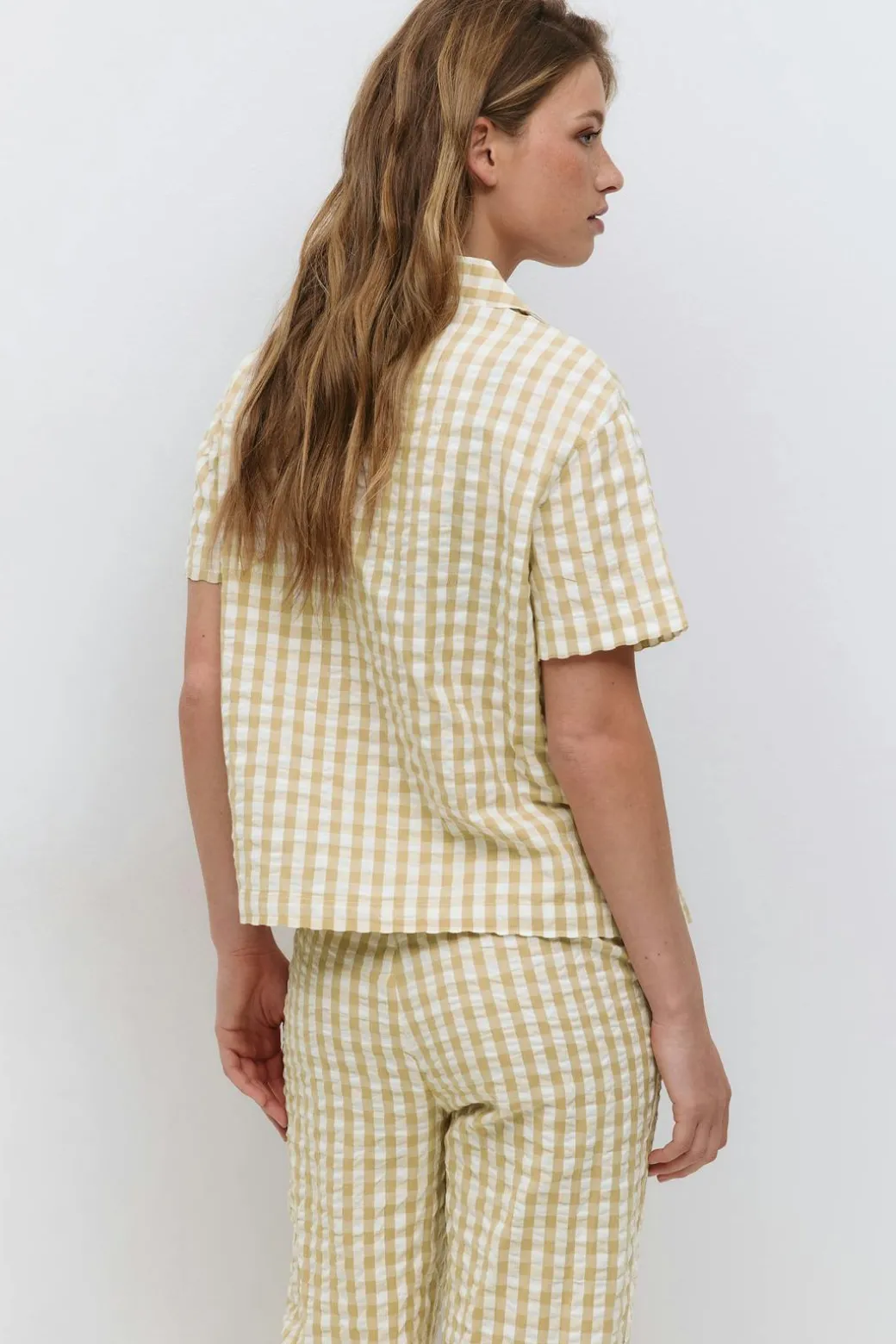 Gingham seersucker shirt