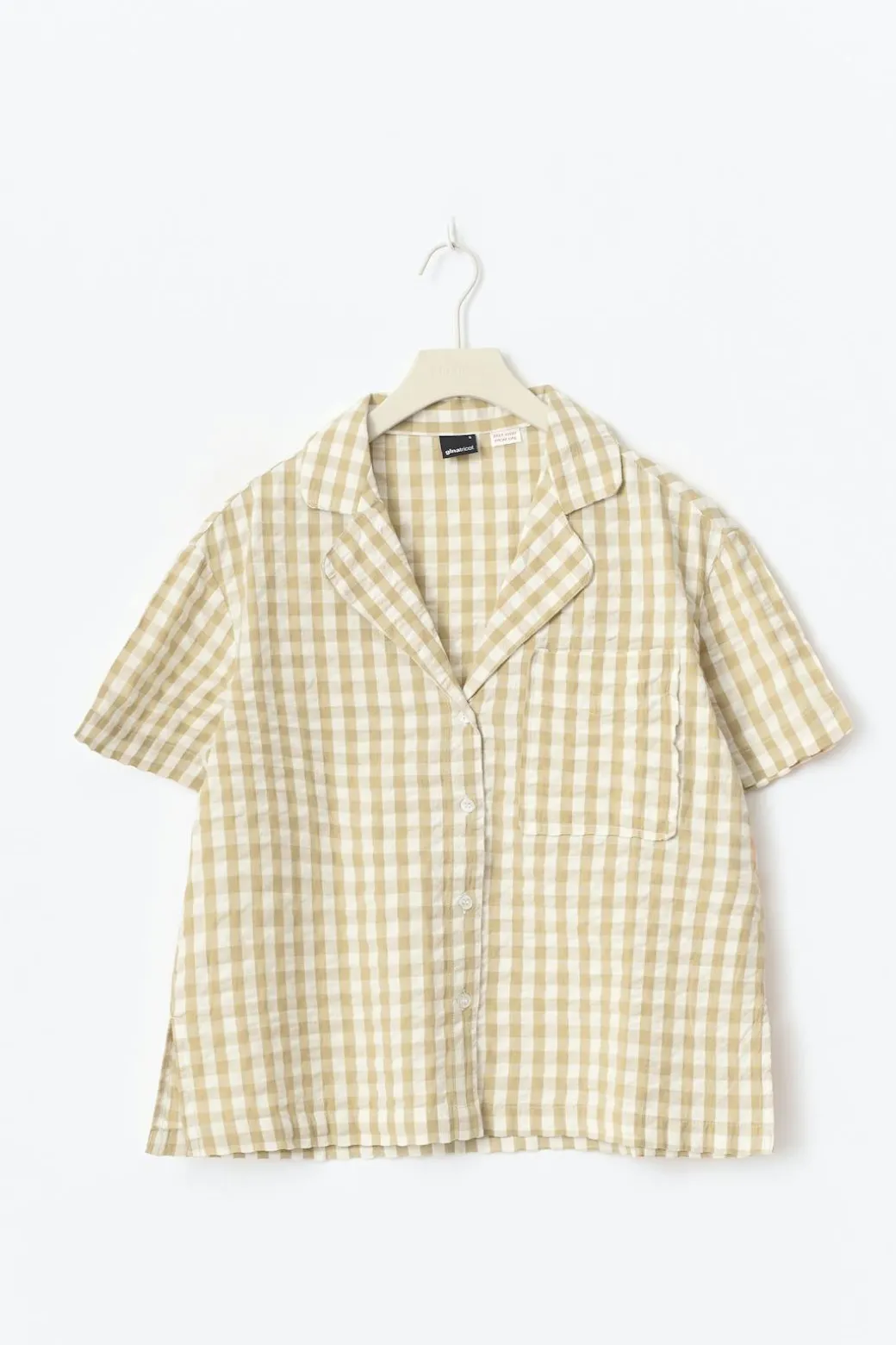 Gingham seersucker shirt