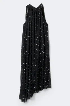 Halterneck asymmetric dress