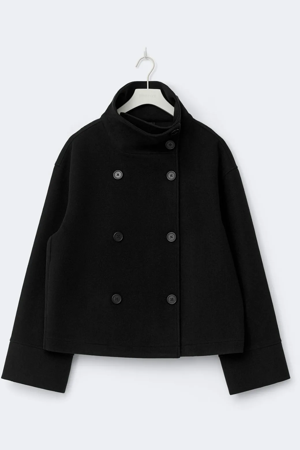 High neck short felt jacket