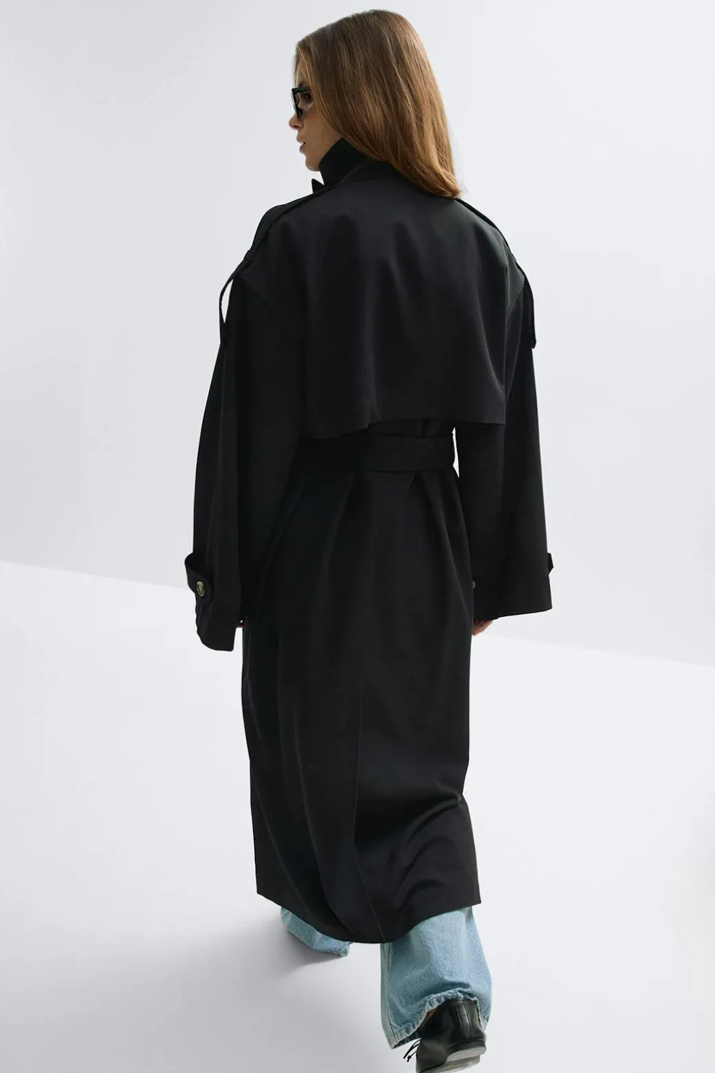 High neck trench coat