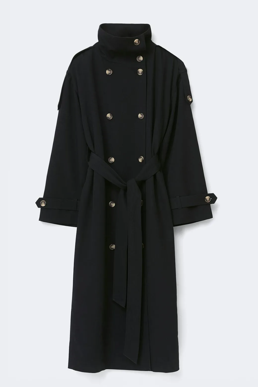 High neck trench coat