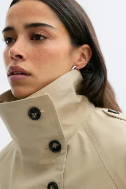 High neck trench jacket