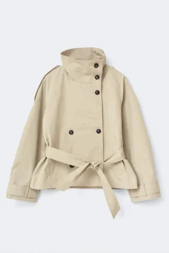 High neck trench jacket