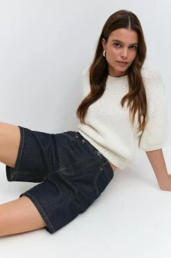 High waist denim shorts