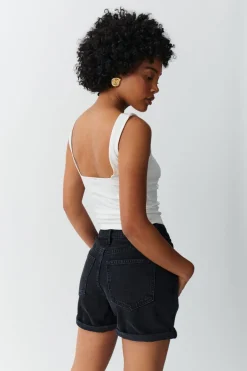 High waist denim shorts