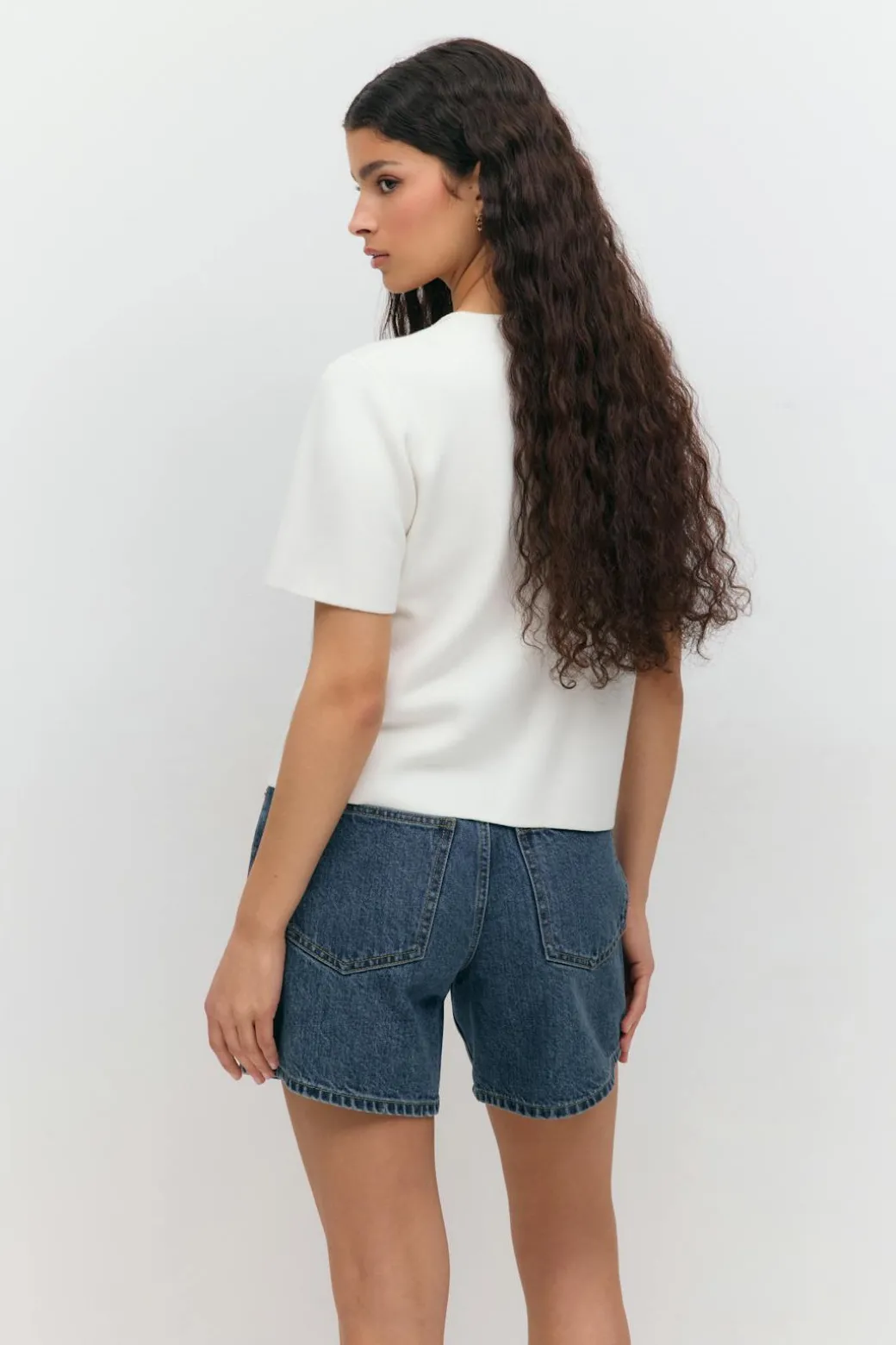 High waist denim shorts