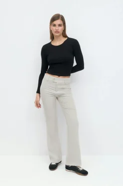 High waist flare trousers