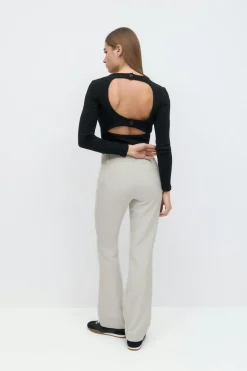 High waist flare trousers
