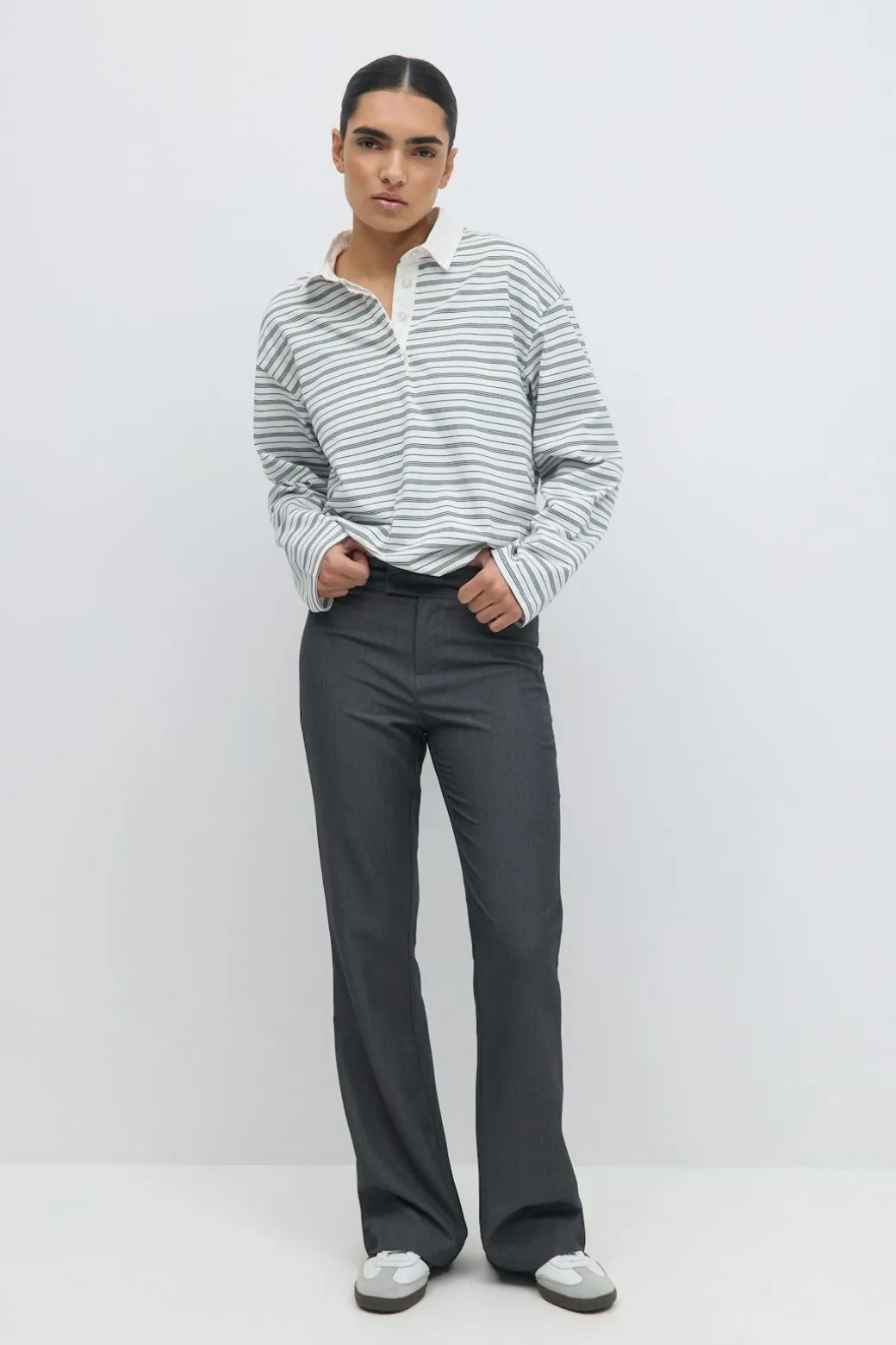 High waist flare trousers