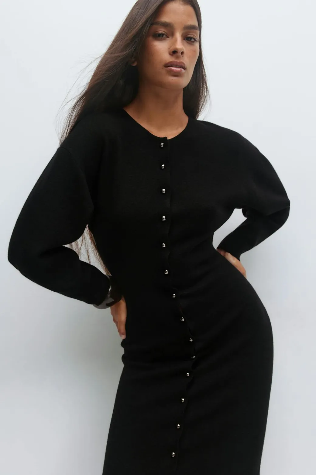 Knitted button down dress
