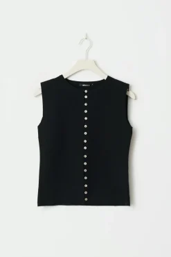 Knitted button down vest