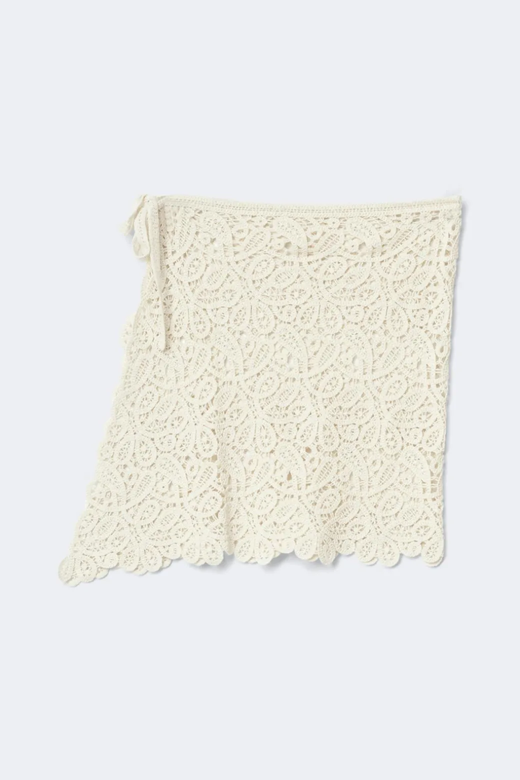 Knitted crochet apron skirt