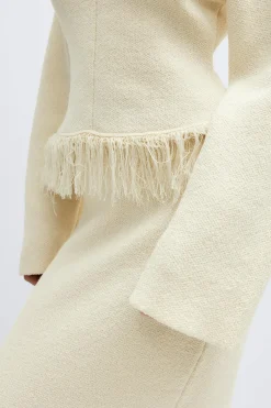 Knitted fringe sweater