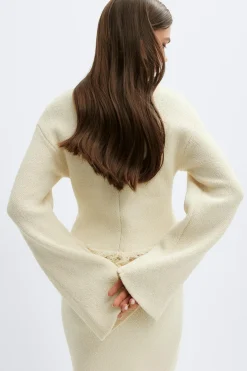 Knitted fringe sweater