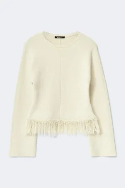 Knitted fringe sweater