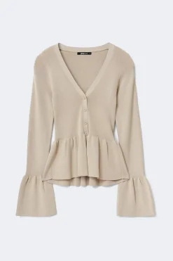 Knitted peplum cardigan