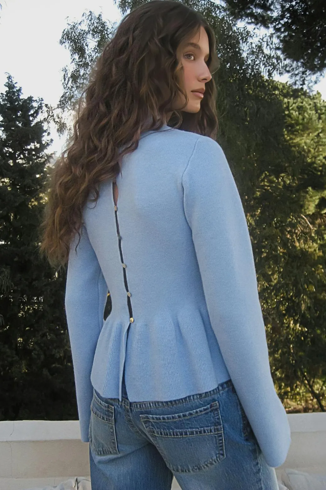 Knitted peplum top