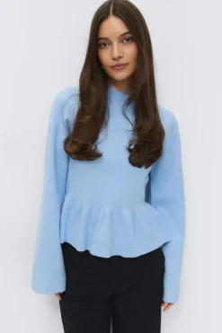 Knitted peplum top