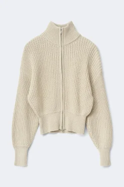 Knitted zip cardigan