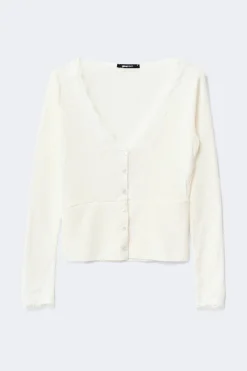 Lace detail button top