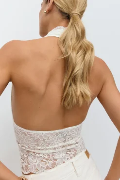 Lace halterneck top
