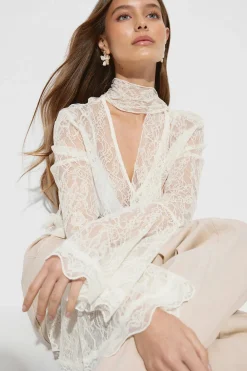 Lace long sleeve top